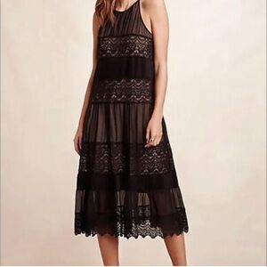 HD in Paris Black Lace Midi Dress